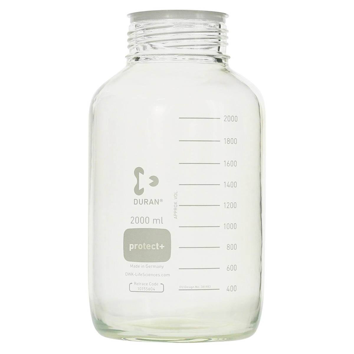 プロテクトプラスコートねじ口瓶 広口 瓶のみ 2000mL 6本【柴田