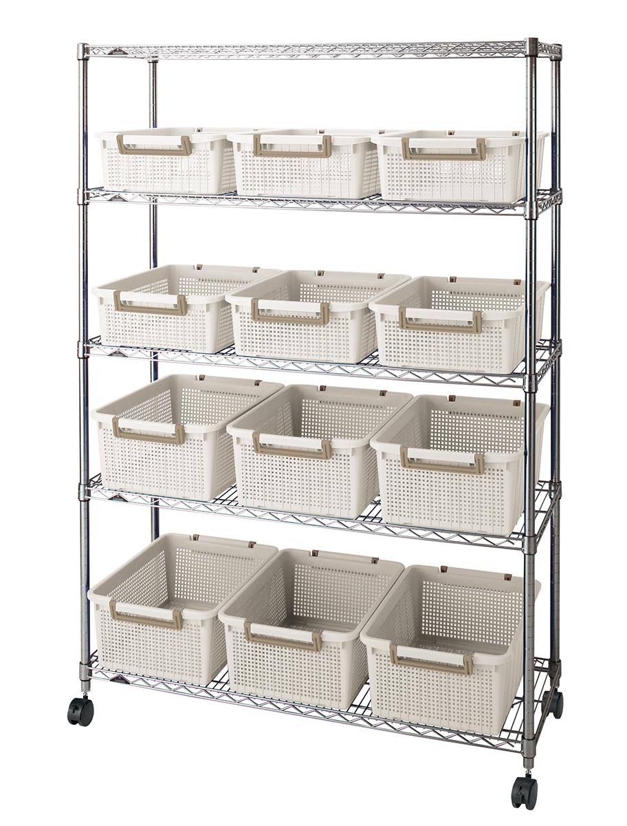 積み重ねバスケット付ラック TBL【りかなび】ケニス株式会社