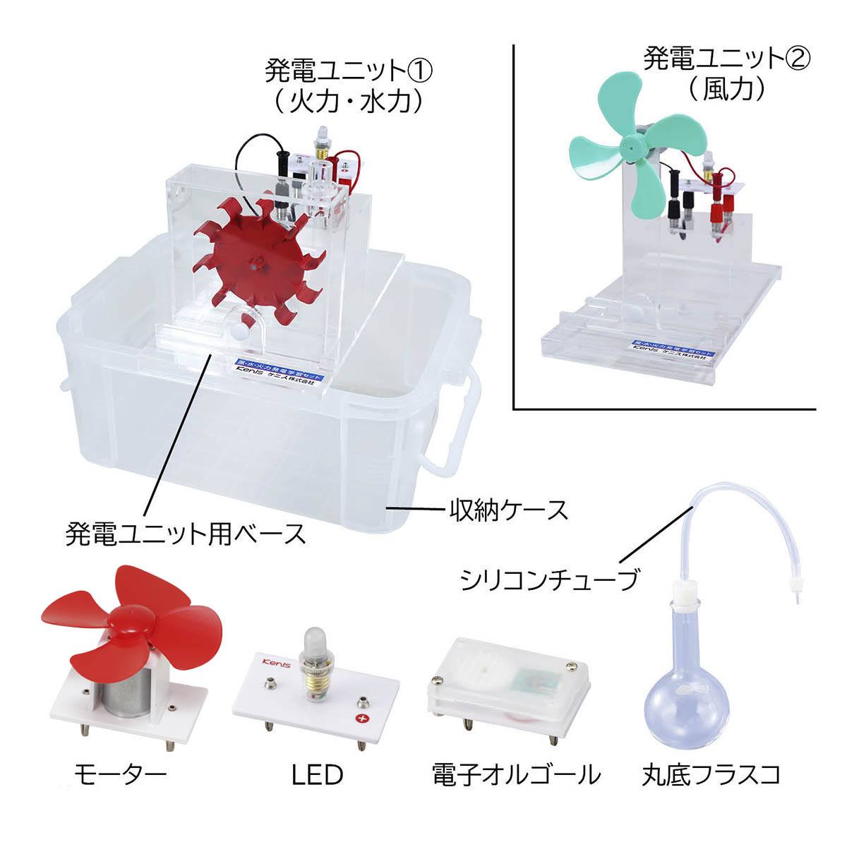 風・水・火力発電学習セット WHT【りかなび】ケニス株式会社