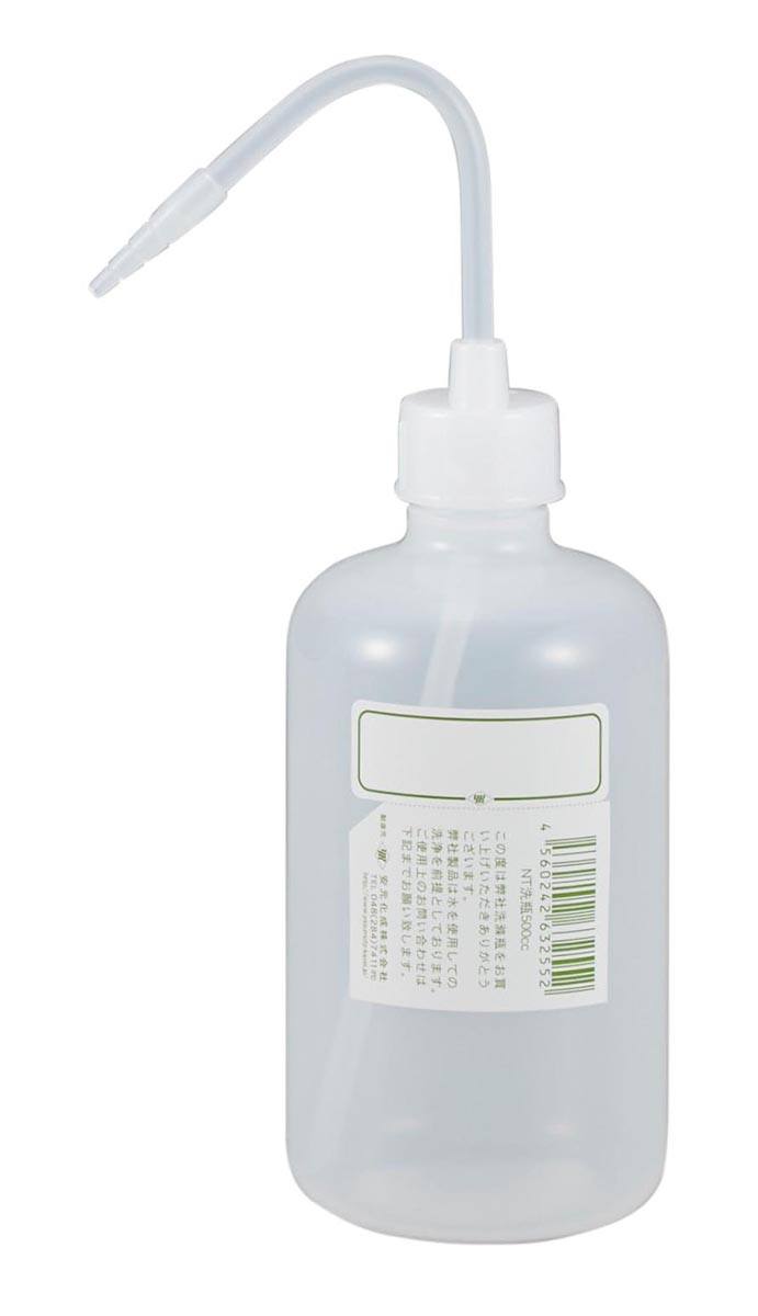 ポリ洗浄瓶 NT洗瓶（細口ラベル付） 500mL【安元化成】【りか