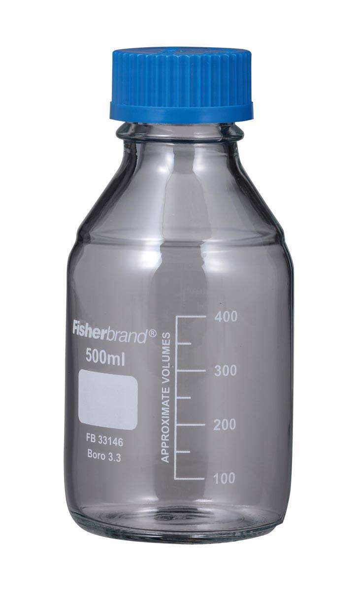 メジューム瓶 500mL（青蓋付 Fisher）【フィッシャー