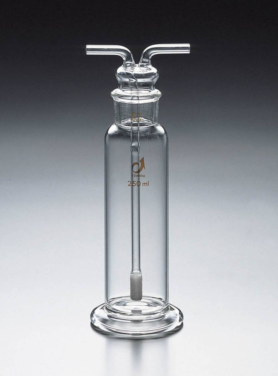 ガス洗浄瓶（棒フィルタ付） 250mL【クライミング】【りかなび