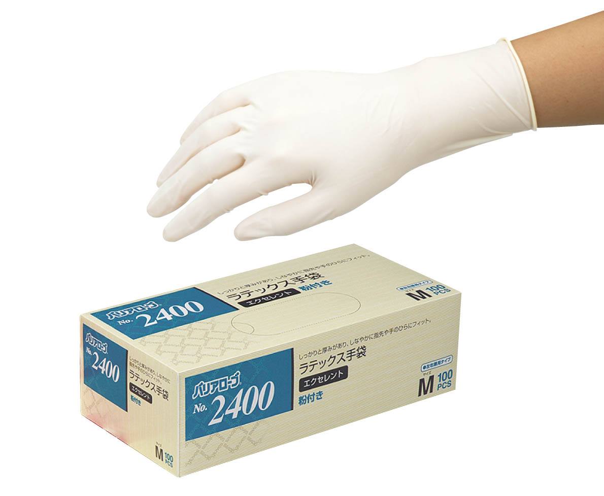 ラテックス手袋 100枚入 2400－M【リーブル（LeABLE）】【りか